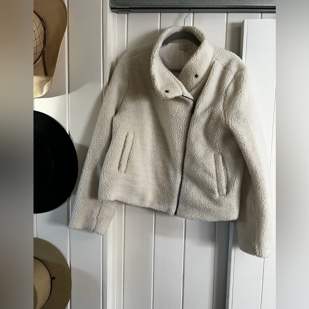 MOVING SALE!! LOFT Shearling Moto Jacket
